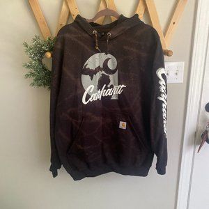 Hand Bleached Upcycled Carhartt Black Hoodie